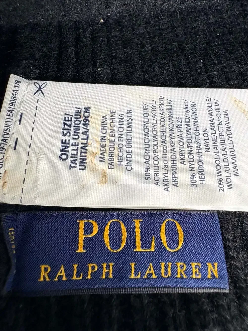 Polo Ralph Lauren Flag Bear Navy Rib-Knit Beanie - Picture 4 of 4